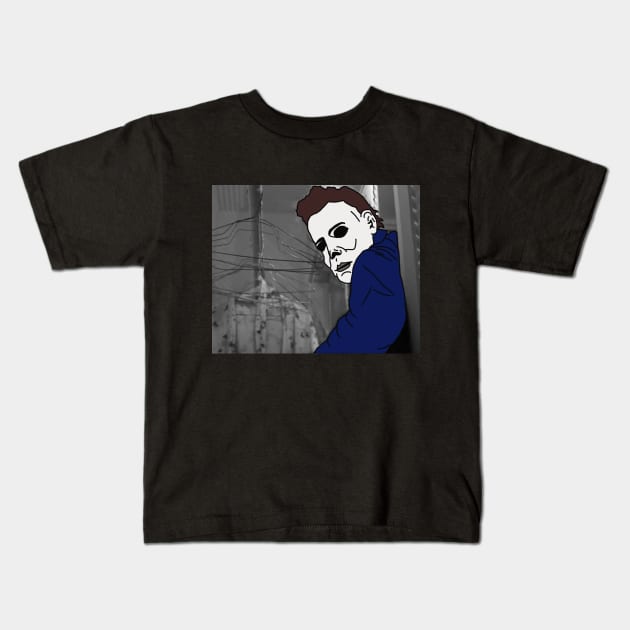 Michael Myers in the Closet Kids T-Shirt by Lydia's Green Light Closet 